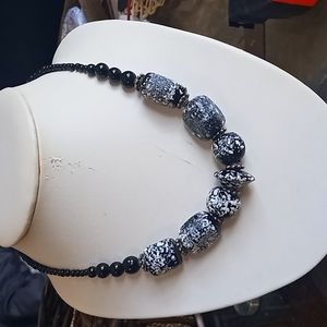 Statement beaded necklace